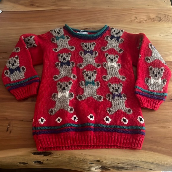 Made with Love by Mother Vintage Wool Teddy Bear Chunky Sweater size small - Picture 1 of 8